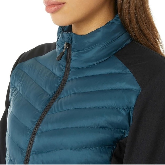 32 Degrees Womens Mixed Media Jacket (Dark Teal, XXL) / Lightweight Puffer - Picture 2 of 11